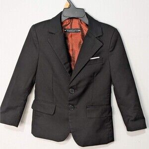 YuanLu Boys Black Formal Blazer Jacket Size 4T Wedding Holiday Party Special EUC
